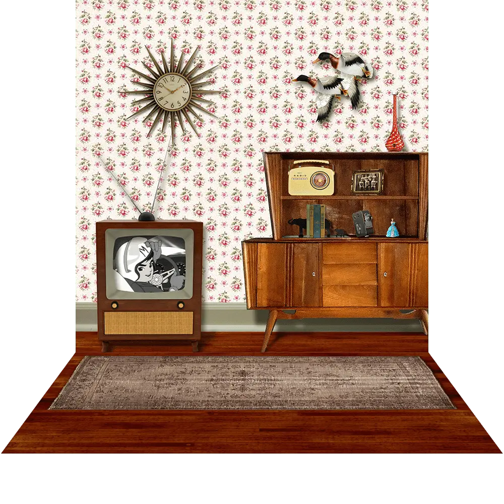 50's Living Room Photo Backdrop - Pro 10 x 20