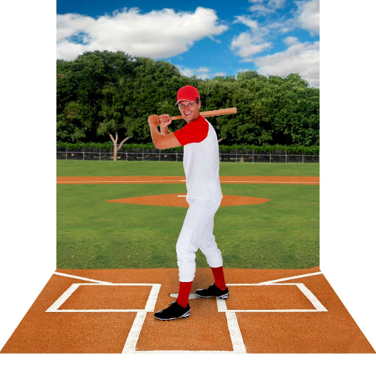 Home Plate Baseball Daytime Photo Backdrop