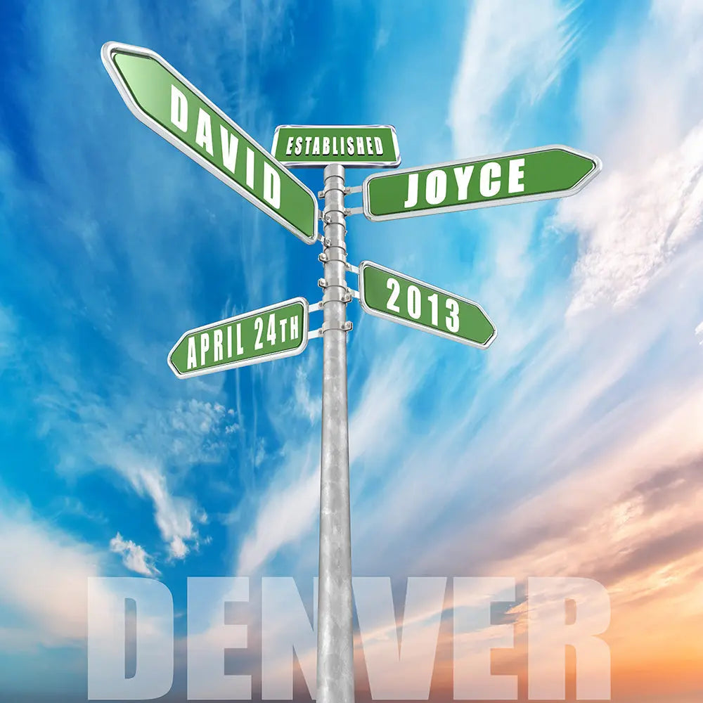 Wedding Anniversary Road Sign Photography Backdrop