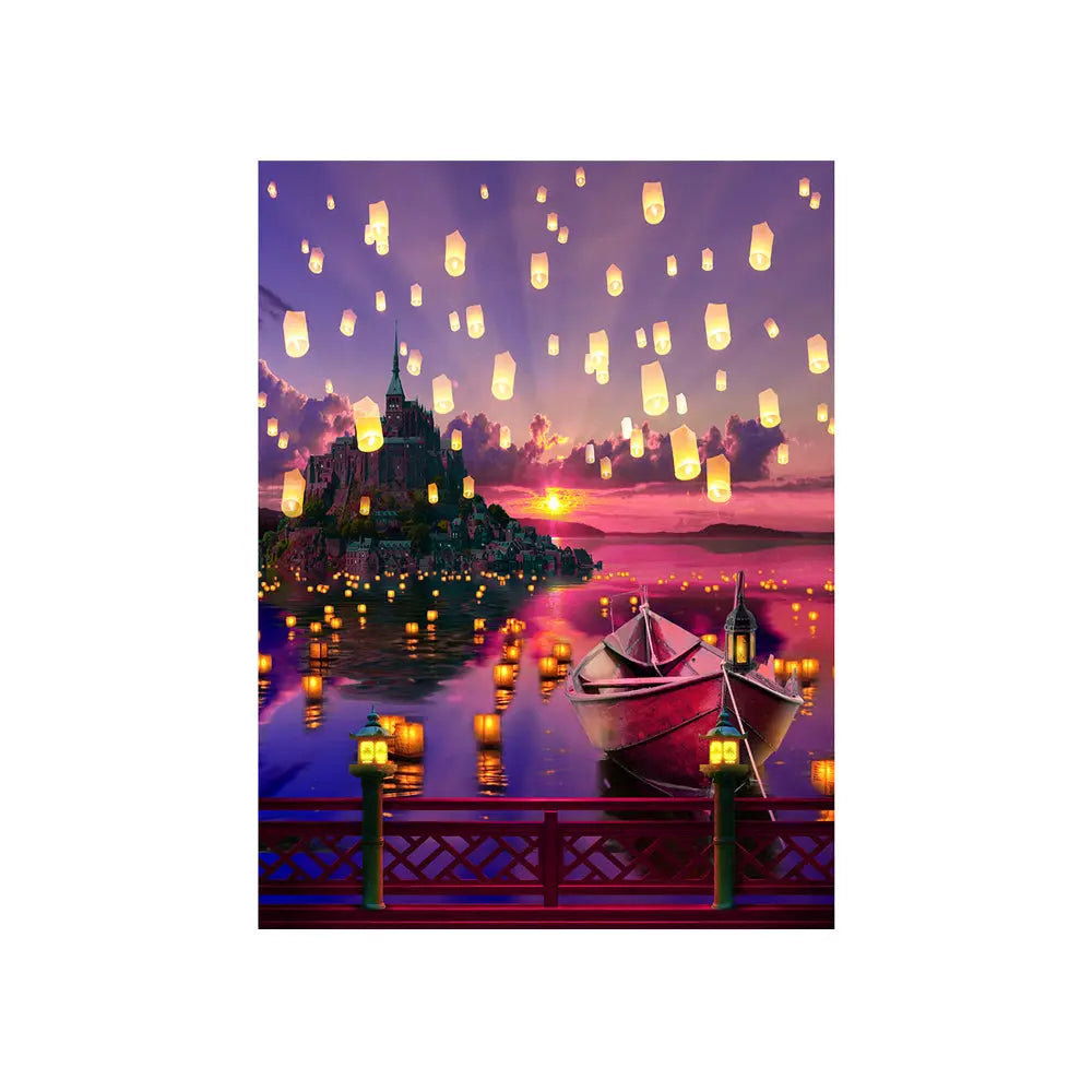 Floating Chinese Lanterns Photo Backdrop 4.5 x 5