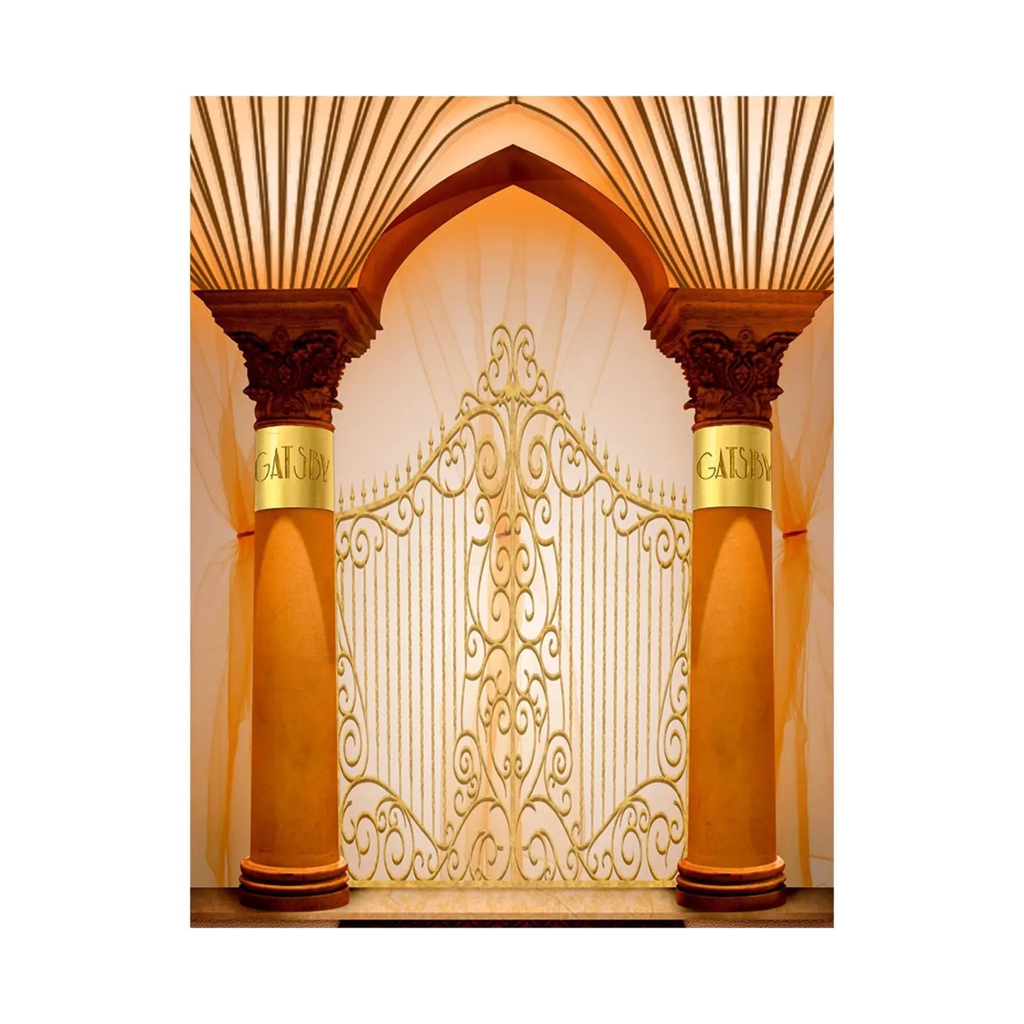 Gatsby Gates Double Gold Columns Photo Backdrop