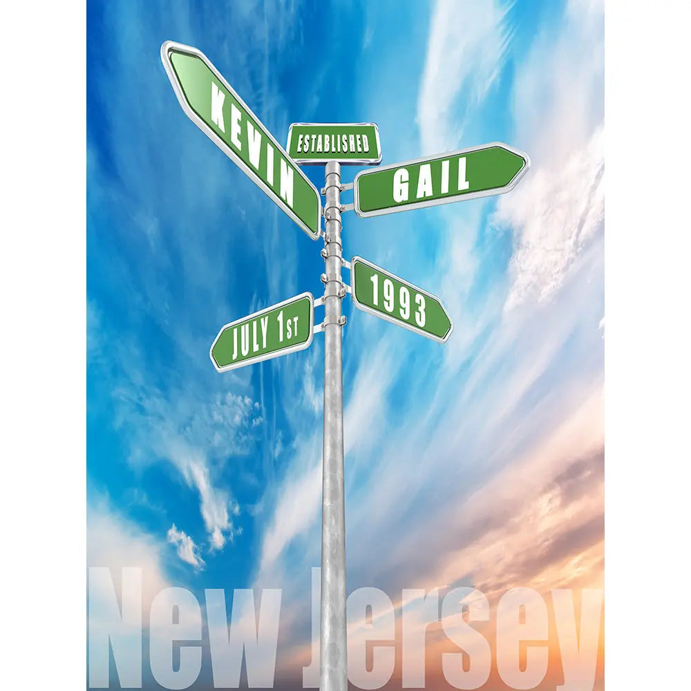 Wedding Anniversary Road Sign Photography Backdrop