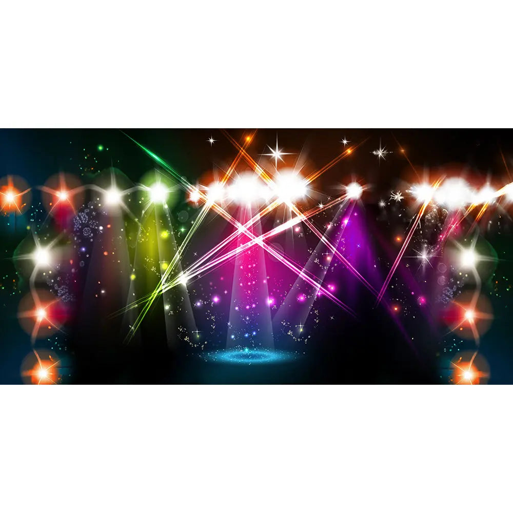 Disco Lights Party Backdrop Basic 16x8