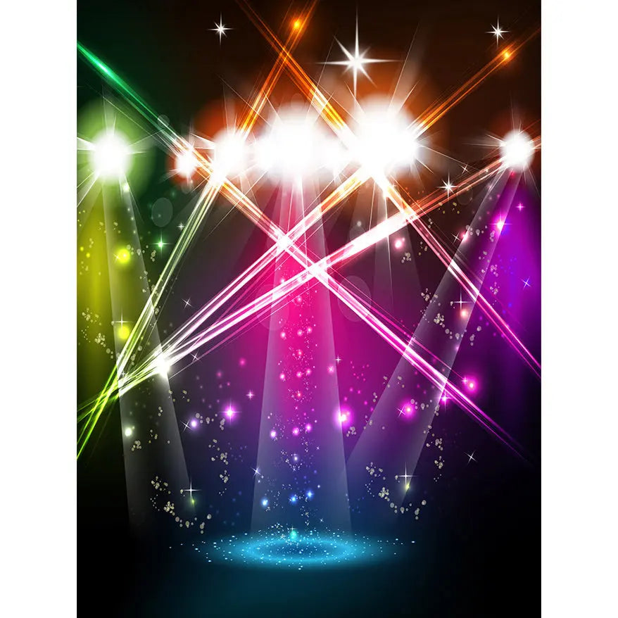Disco Lights Party Backdrop Basic 8x10