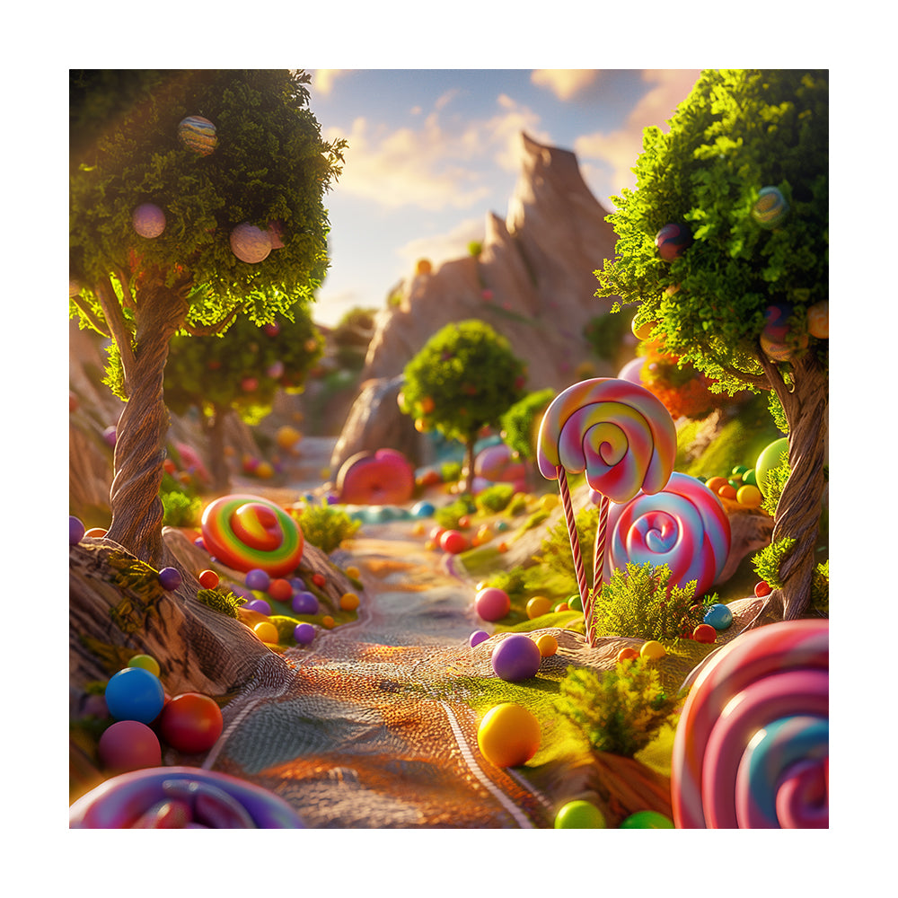 Candyland Adventure Photography Backdrop Basic 8x8
