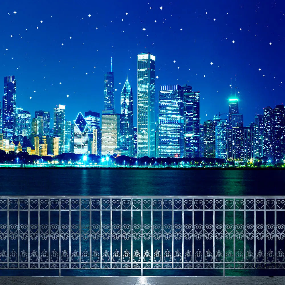 Chicago City Skyline Photo Backdrop, Photo Booth, City of Chicago, Chicago Birthday Backdrop