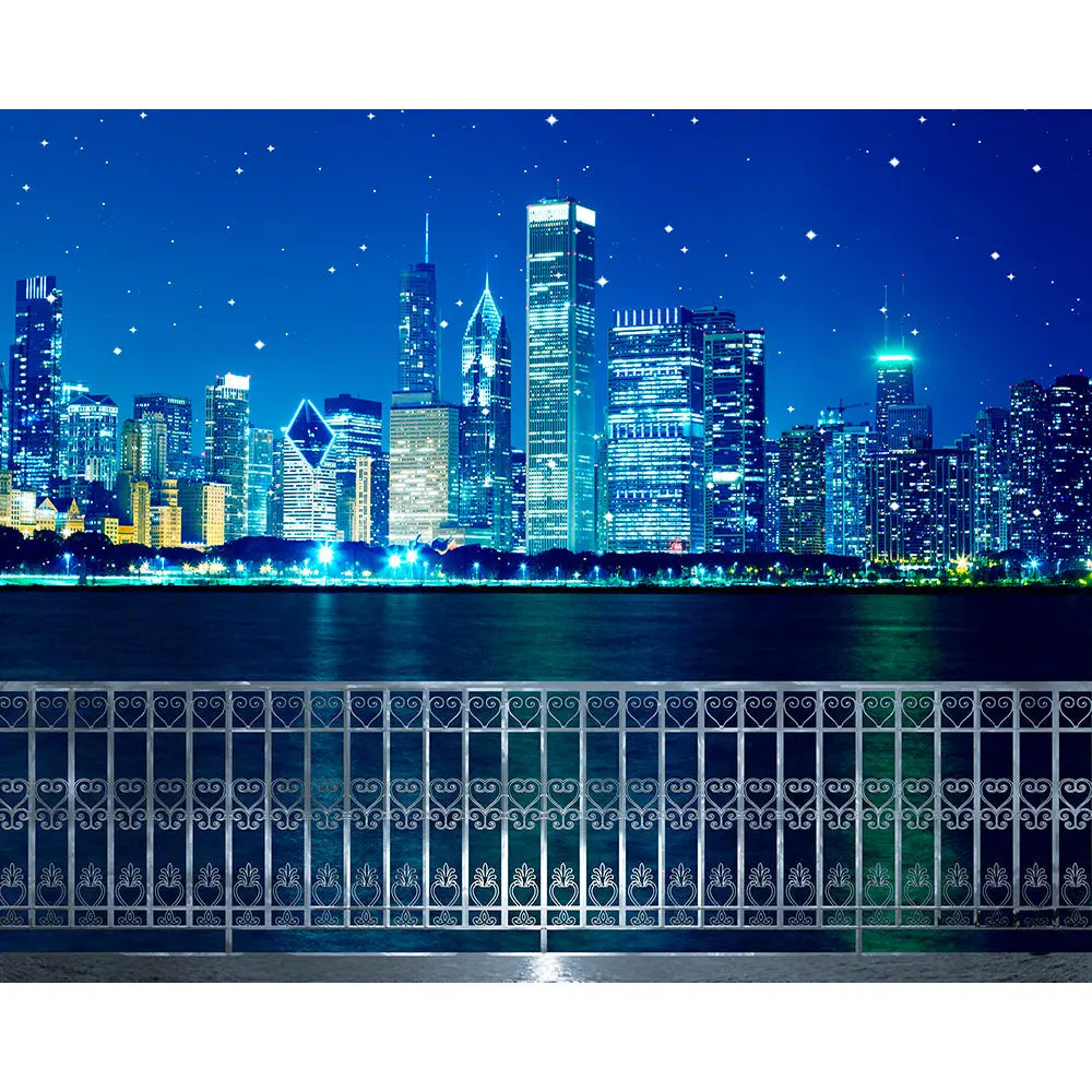Chicago City Skyline Photo Backdrop, Photo Booth, City of Chicago, Chicago Birthday Backdrop
