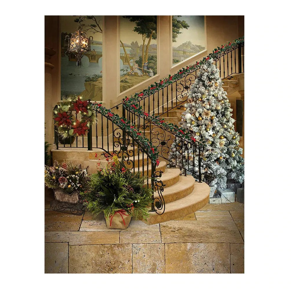 Christmas Holiday Interior Photo Backdrop - Pro 8 x 10