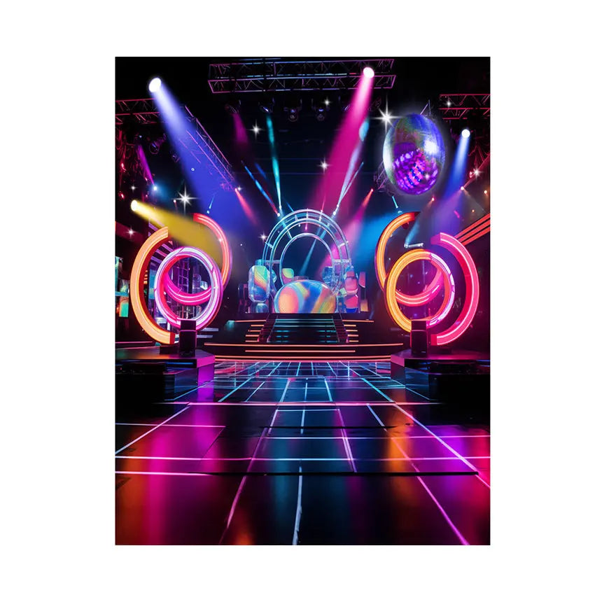 Disco Stage Party Photo Backdrop 5.5 x 6.5