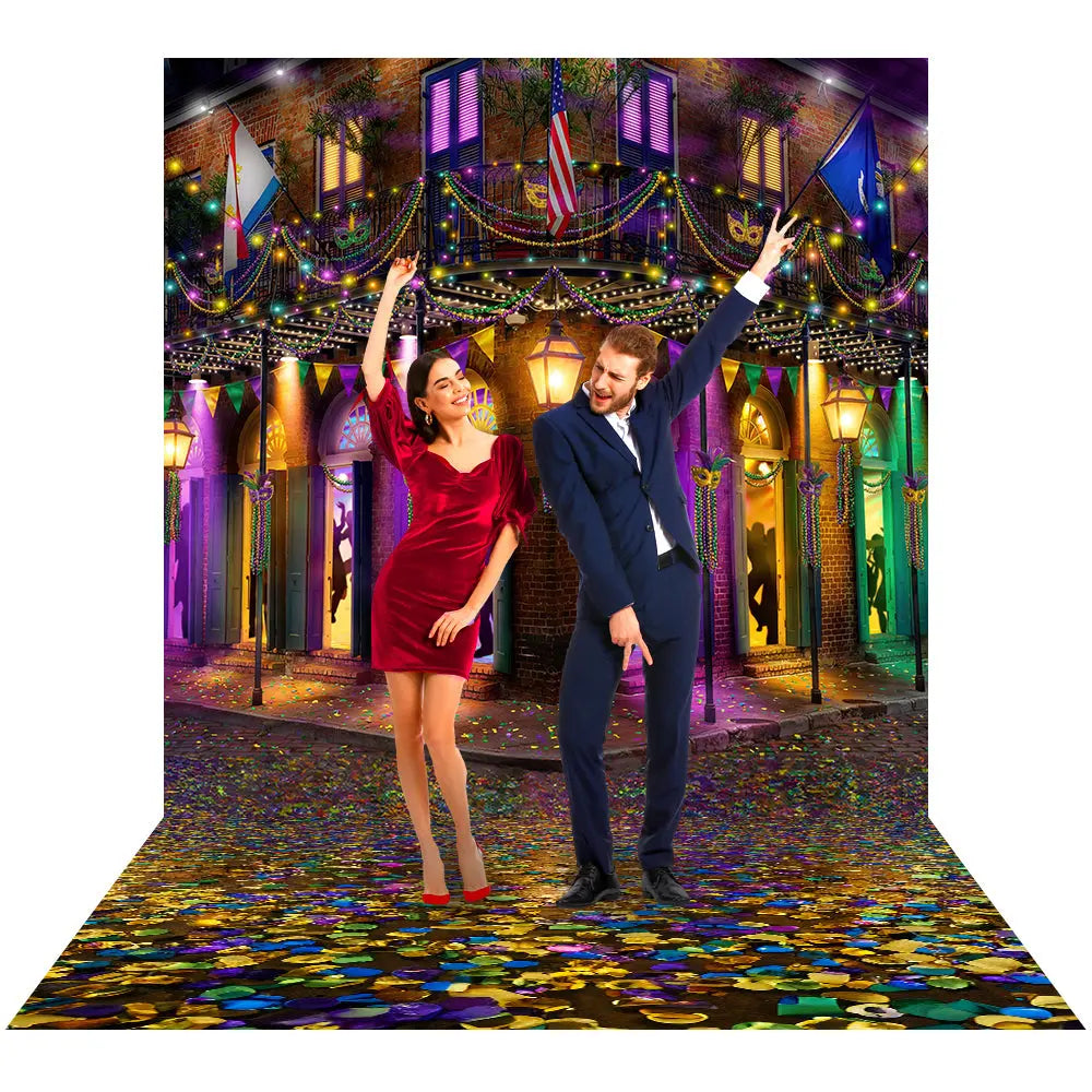 Mardi Gras Bourbon Street Photography Backdrop