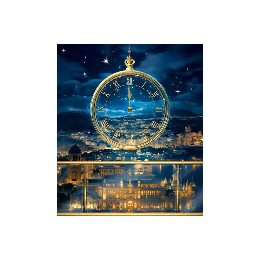 Meet me at Midnight Backdrop Gold Clock Alba Backgrounds
