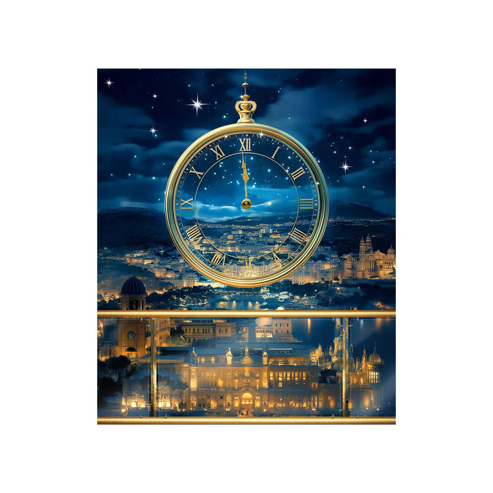 Meet me at Midnight Backdrop Gold Clock Alba Backgrounds