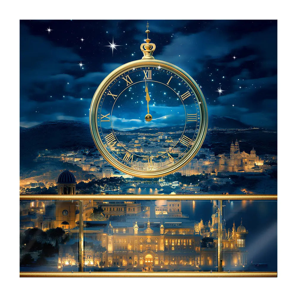 Meet me at Midnight Backdrop Gold Clock Alba Backgrounds