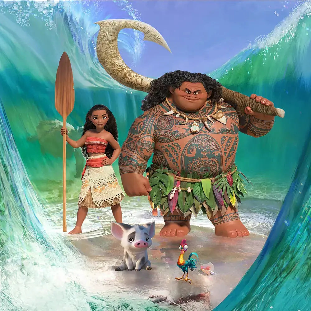 Moana Photo Backdrop, Moana and Maui's Oceana Adventure, Children's banner, Birthday backdrop