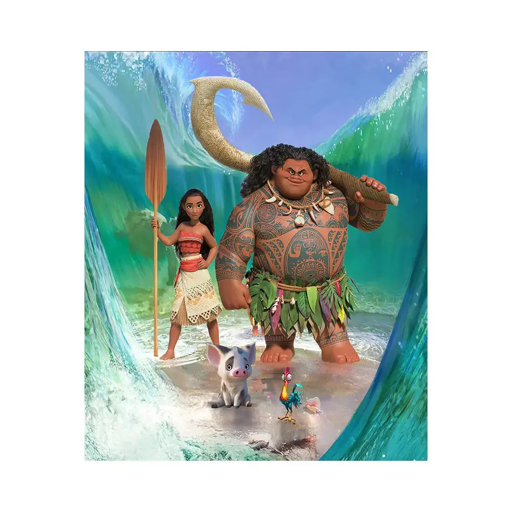 Moana Photo Backdrop, Moana and Maui's Oceana Adventure, Children's banner, Birthday backdrop