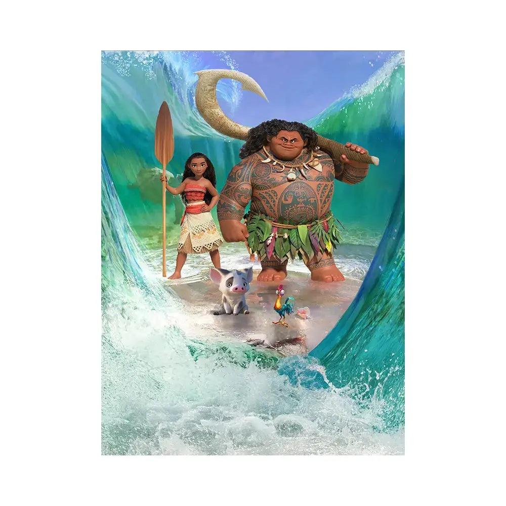 Moana Photo Backdrop, Moana and Maui's Oceana Adventure, Children's banner, Birthday backdrop