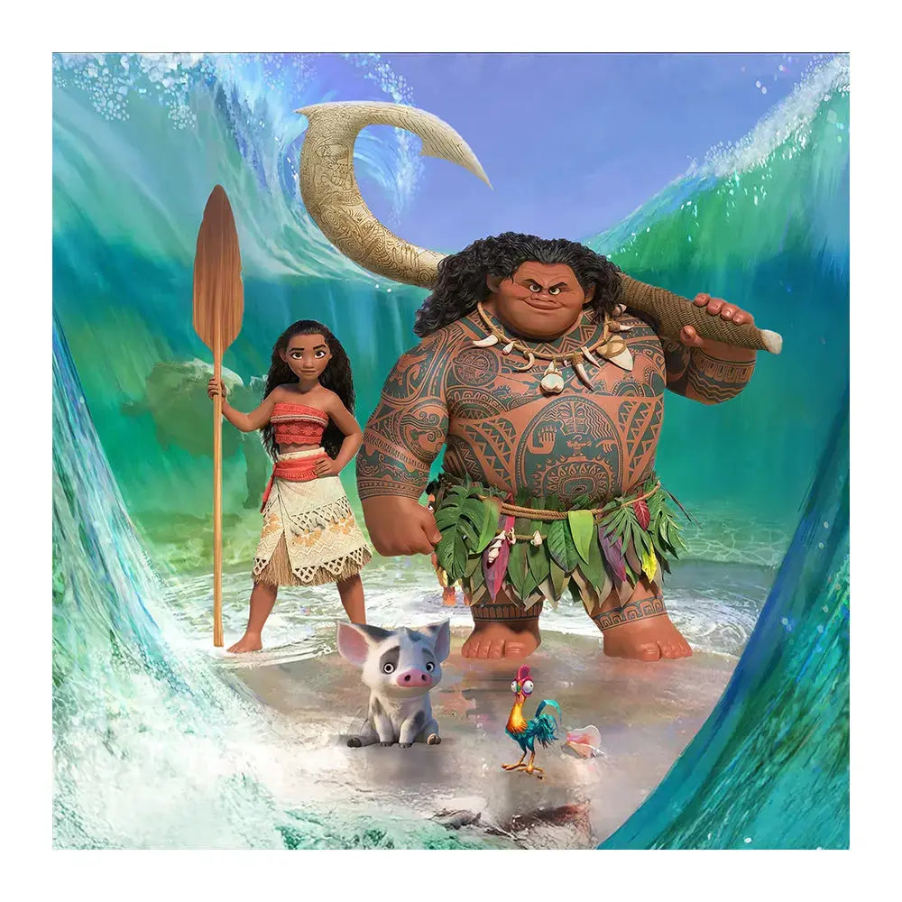 Moana Photo Backdrop, Moana and Maui's Oceana Adventure, Children's banner, Birthday backdrop