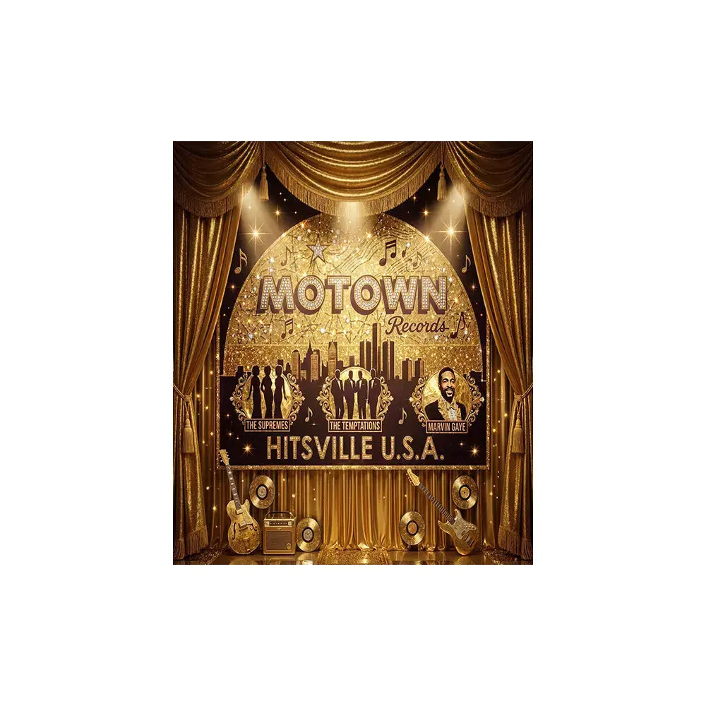 Motown Backdrop: 1960s Music Party Decor Alba Backgrounds