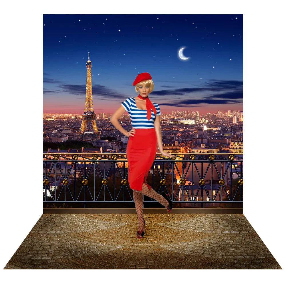 Eiffel Tower At Dusk, Paris Photo Backdrop Background
