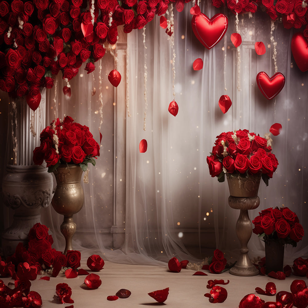 Valentine Romantic Roses Hearts Photography Background PRO 10X10