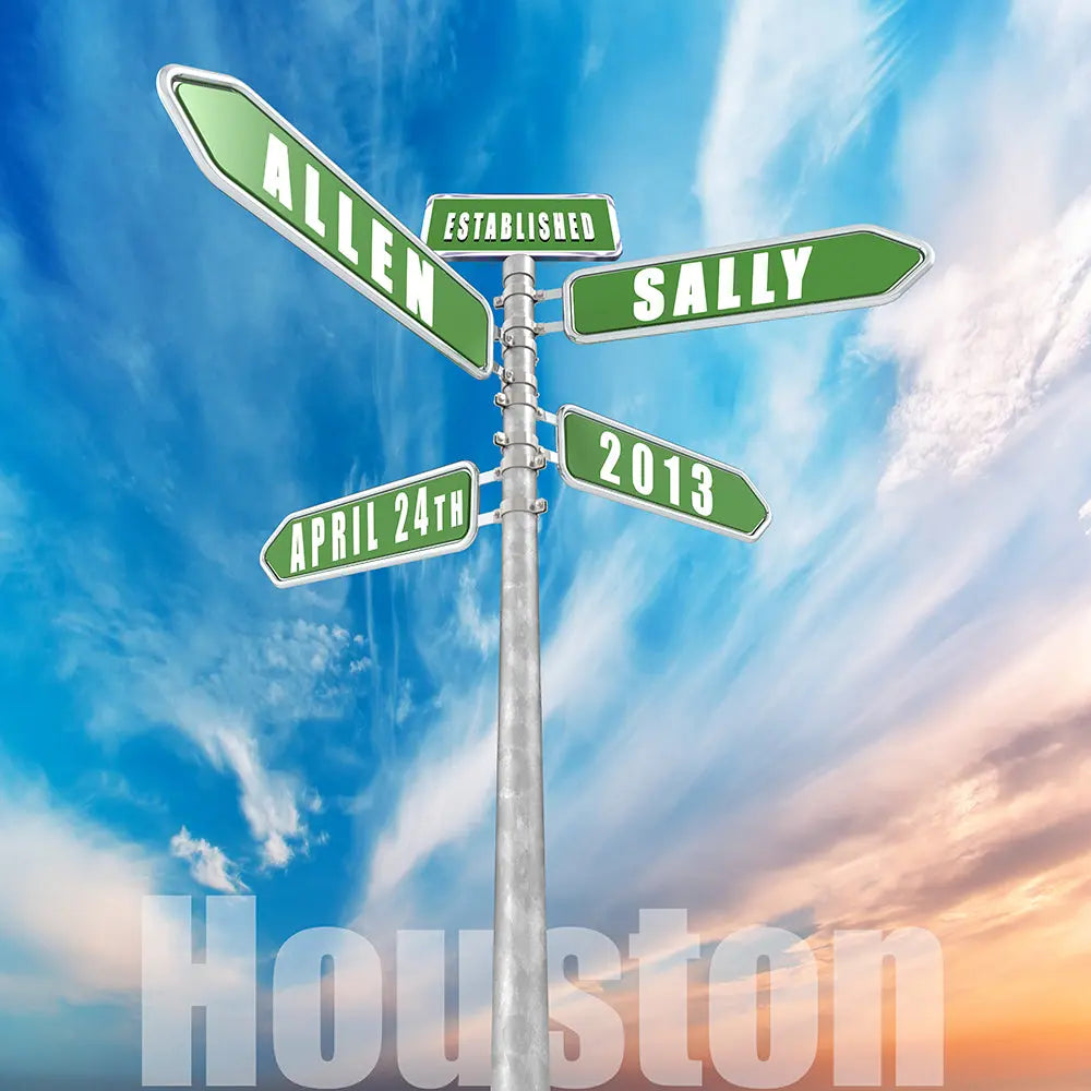 Wedding Anniversary Road Sign Photography Backdrop