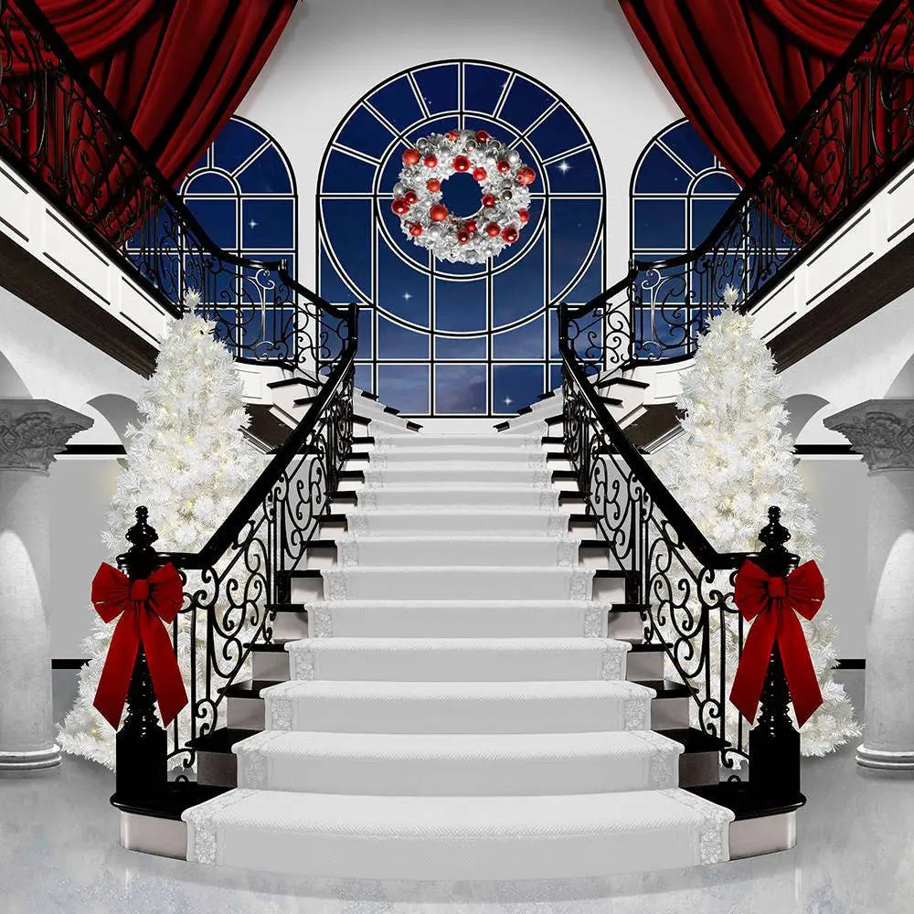 Formal Christmas White House Photo Backdrop