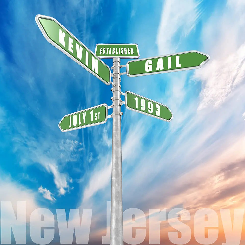 Wedding Anniversary Road Sign Photography Backdrop