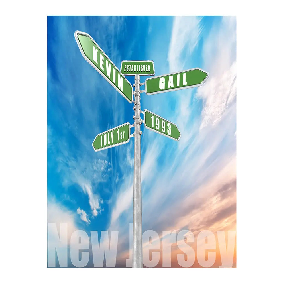 Wedding Anniversary Road Sign Photography Backdrop