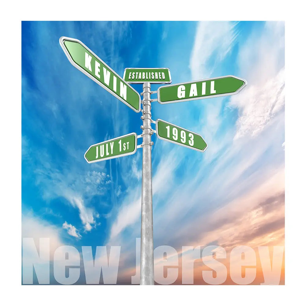 Wedding Anniversary Road Sign Photography Backdrop