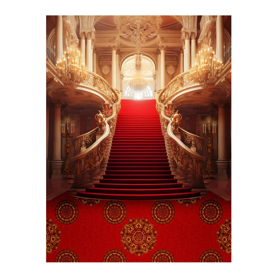 Exquisite Palace Staircase Backdrop 6x8