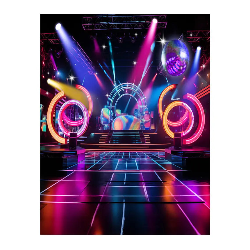 Disco Stage Party Photo Backdrop Pro 6x8