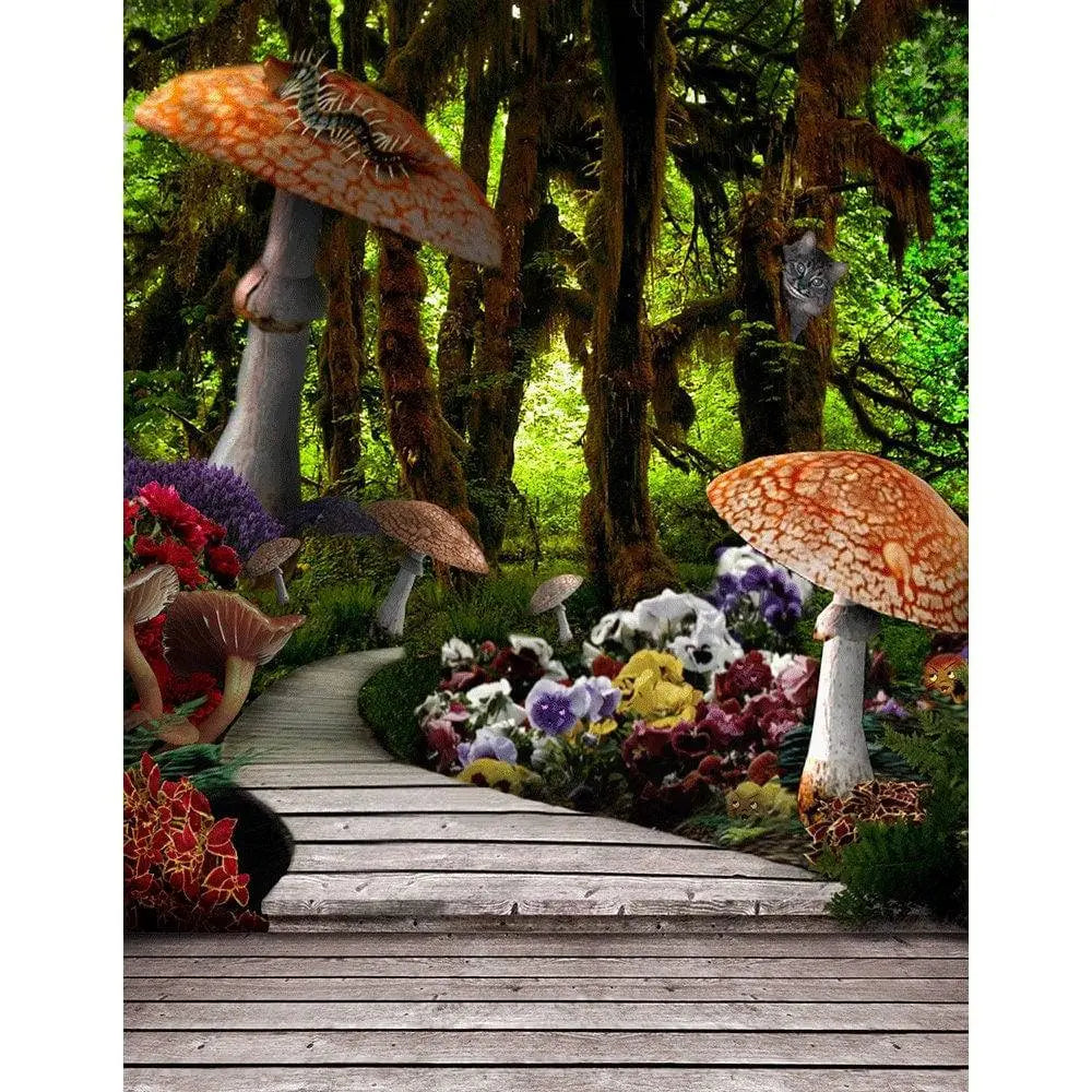 Alice in Wonderland Wood Path Photo Backdrop - Basic 8  x 10