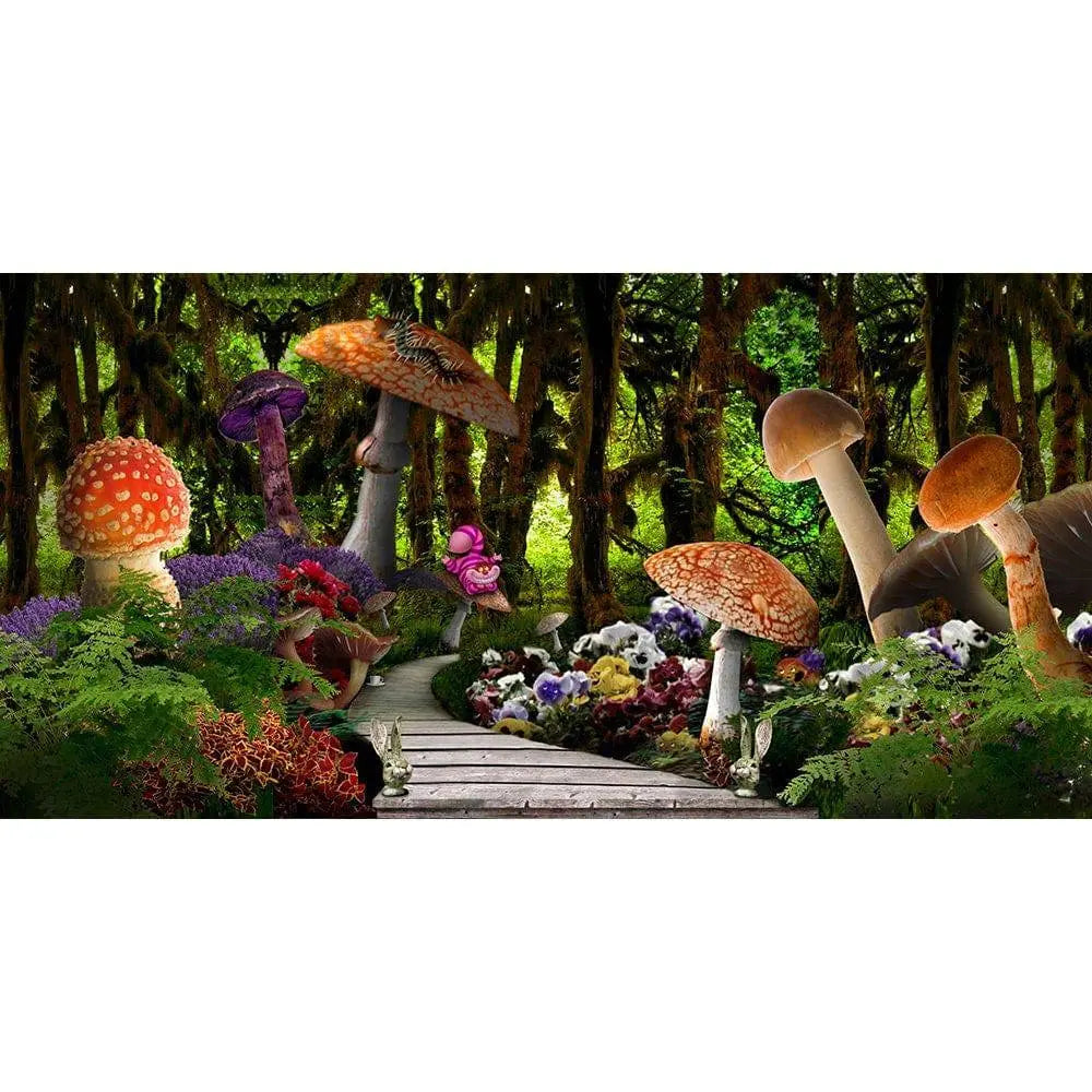 Alice in Wonderland Wood Path Photo Backdrop - Pro 20  x 10