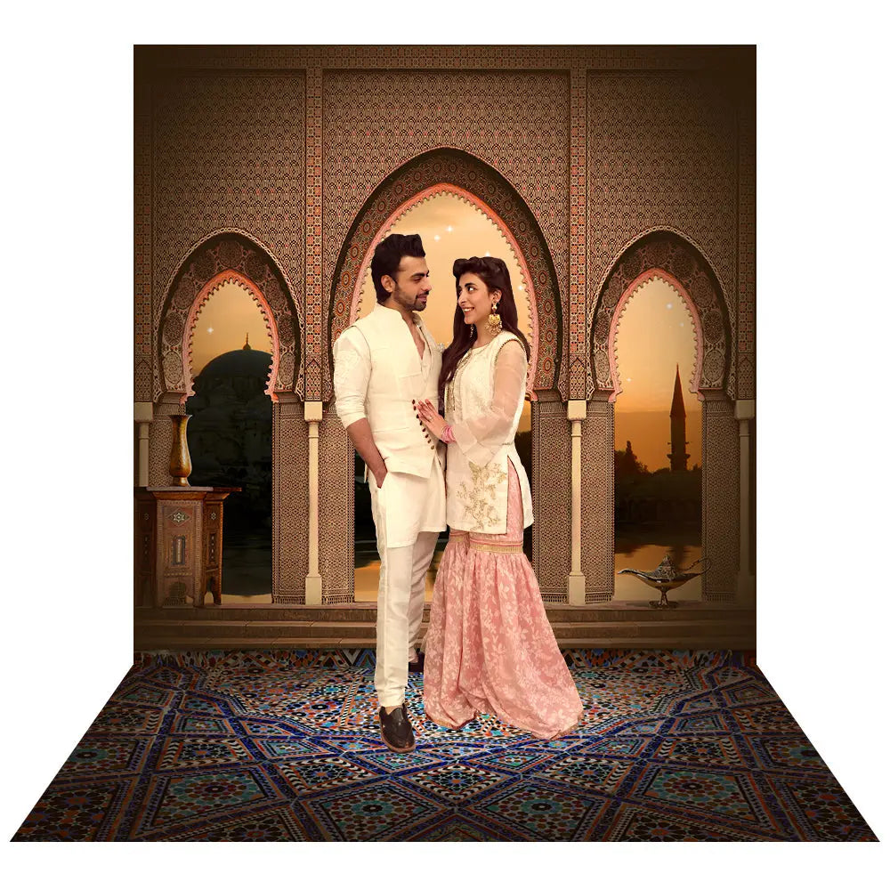 Arabian Nights Arches Balcony Photo Backdrop Alba Backgrounds