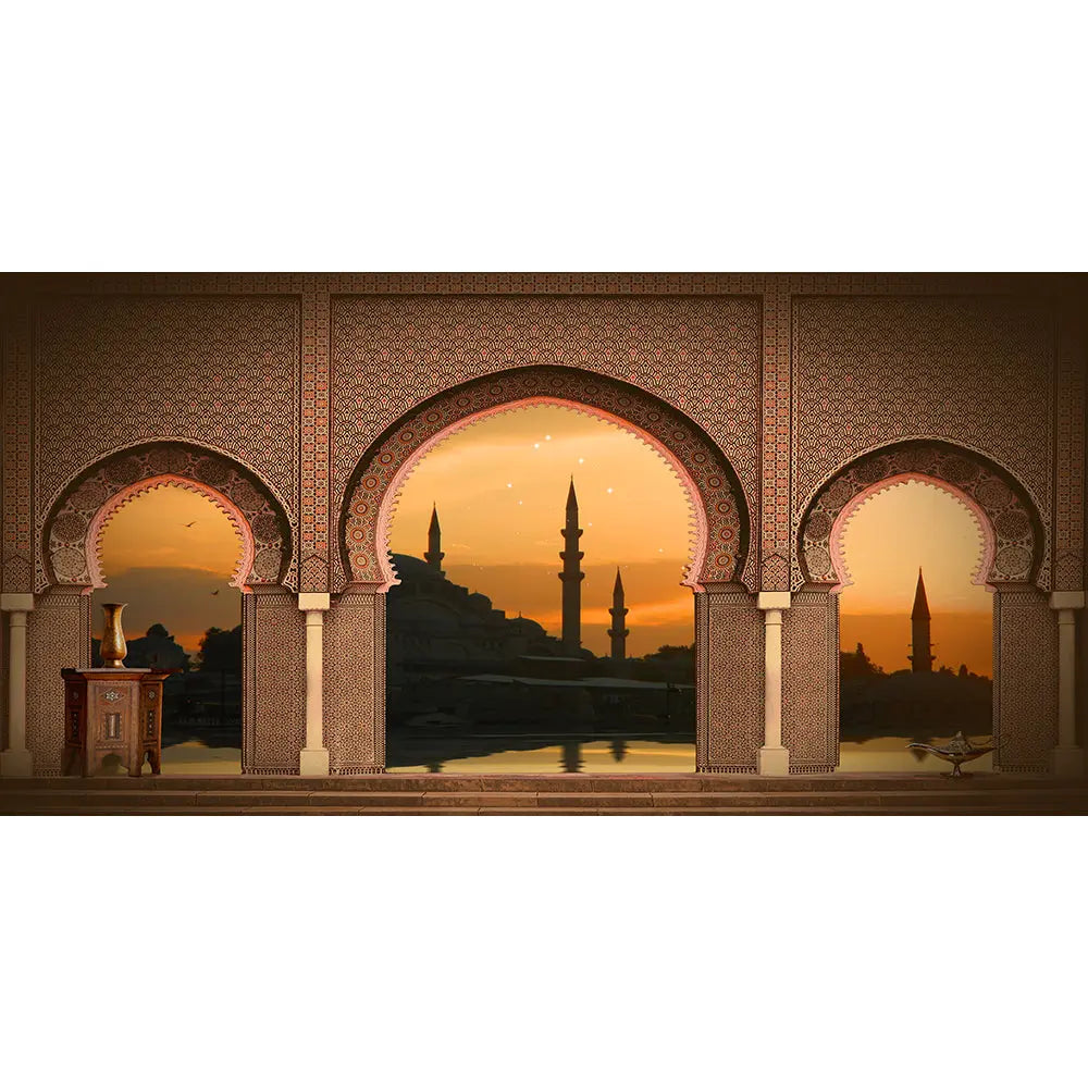 Arabian Nights Arches Balcony Photo Backdrop