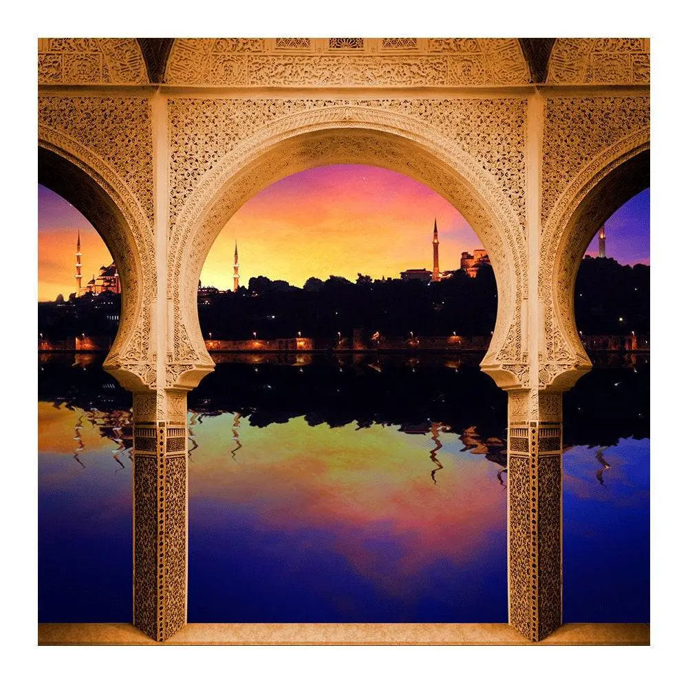 Sunset Arabian Balcony Arch Photo Backdrop - Basic 8  x 8