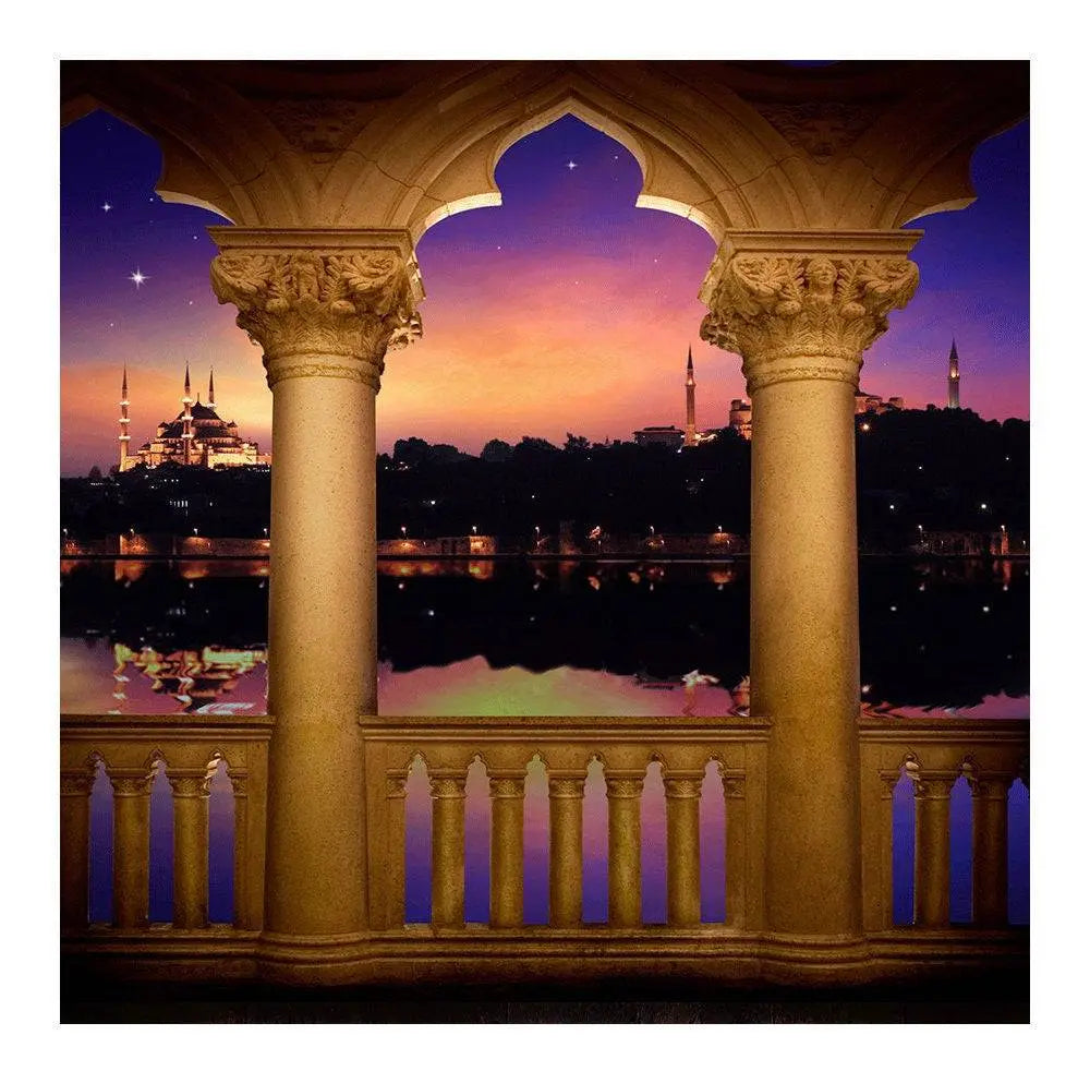 Moroccan Balcony Arch Photo Backdrop - Basic 8 x 8