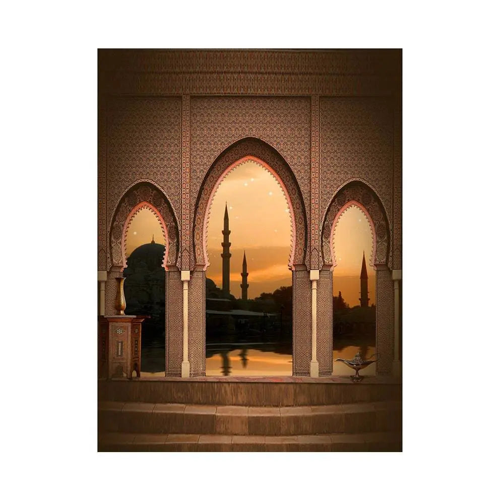 Arabian Nights Arches Balcony Photo Backdrop - Basic 5.5 x 6.5