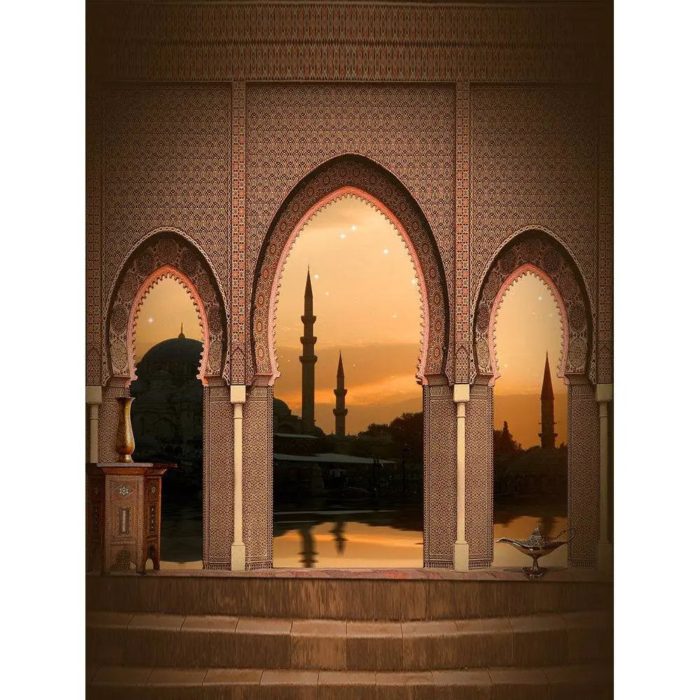 Arabian Nights Arches Balcony Photo Backdrop - Basic 8 x 10