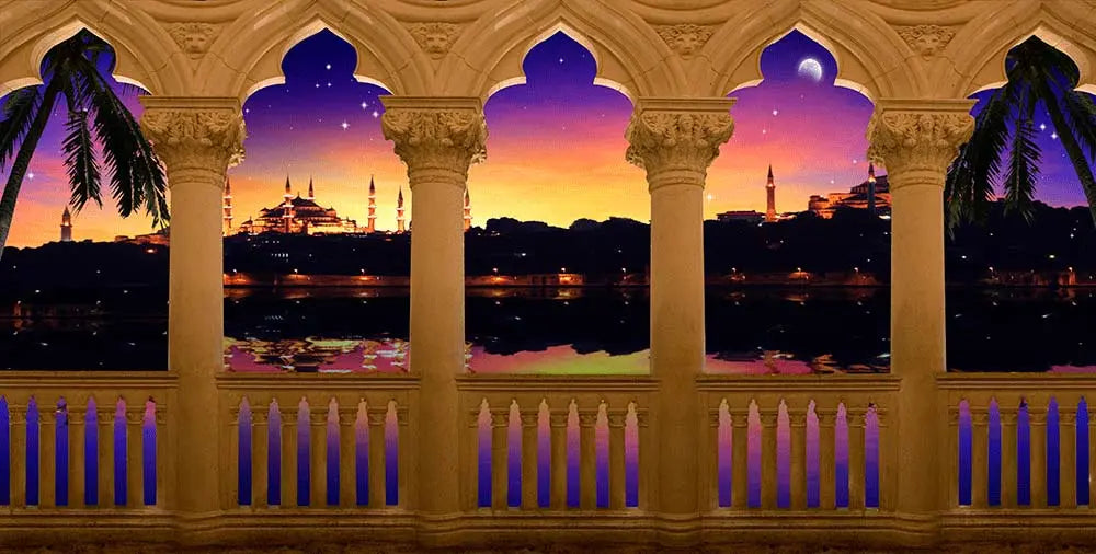 Moroccan Balcony Arch Photo Backdrop