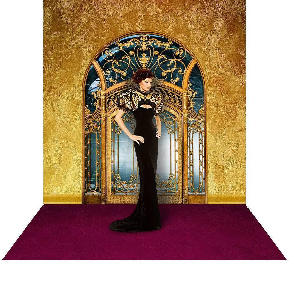 Gold Art Nouveau Interior Photo Backdrop