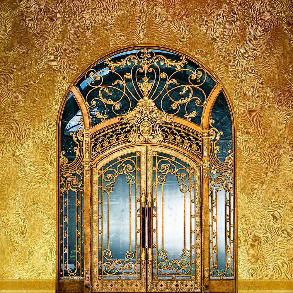 Gold Art Nouveau Interior Photo Backdrop - Basic 8 x 8