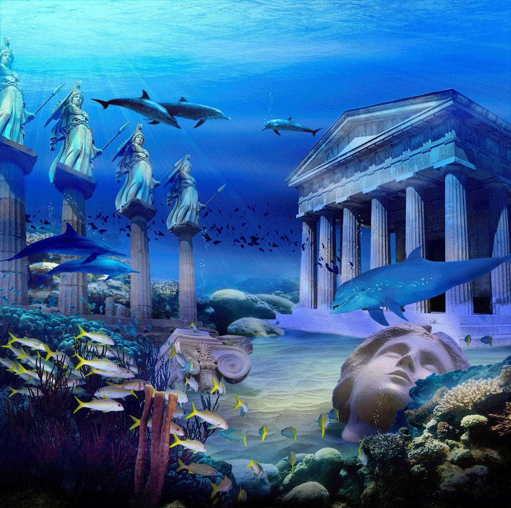 Lost City Of Atlantis Underwater Backdrop - Pro 10  x 10