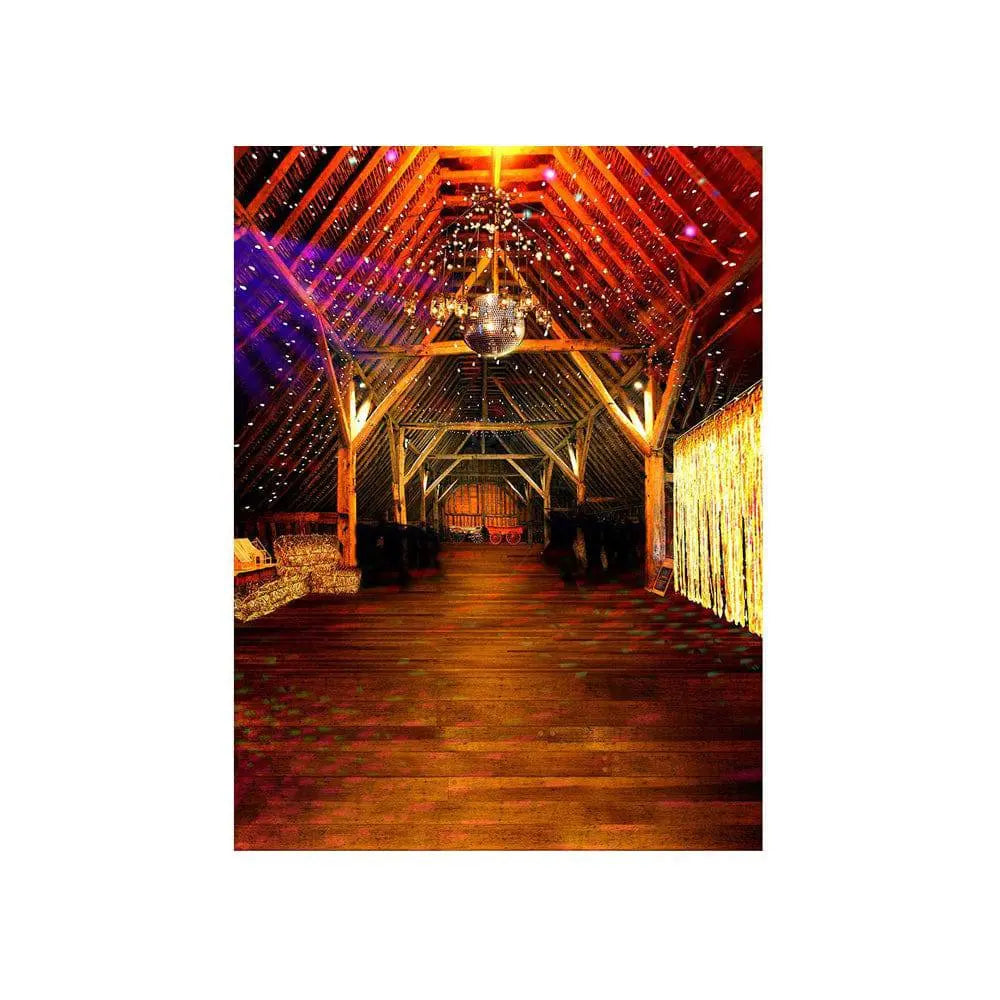 Barn Interior Square Dancing Backdrop - Basic 4.4 x 5