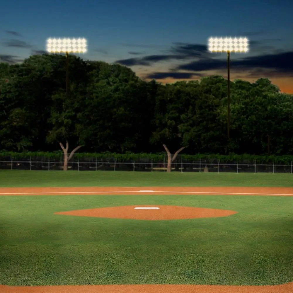 Home Plate At Night Baseball Backdrop - Pro 8 x 8