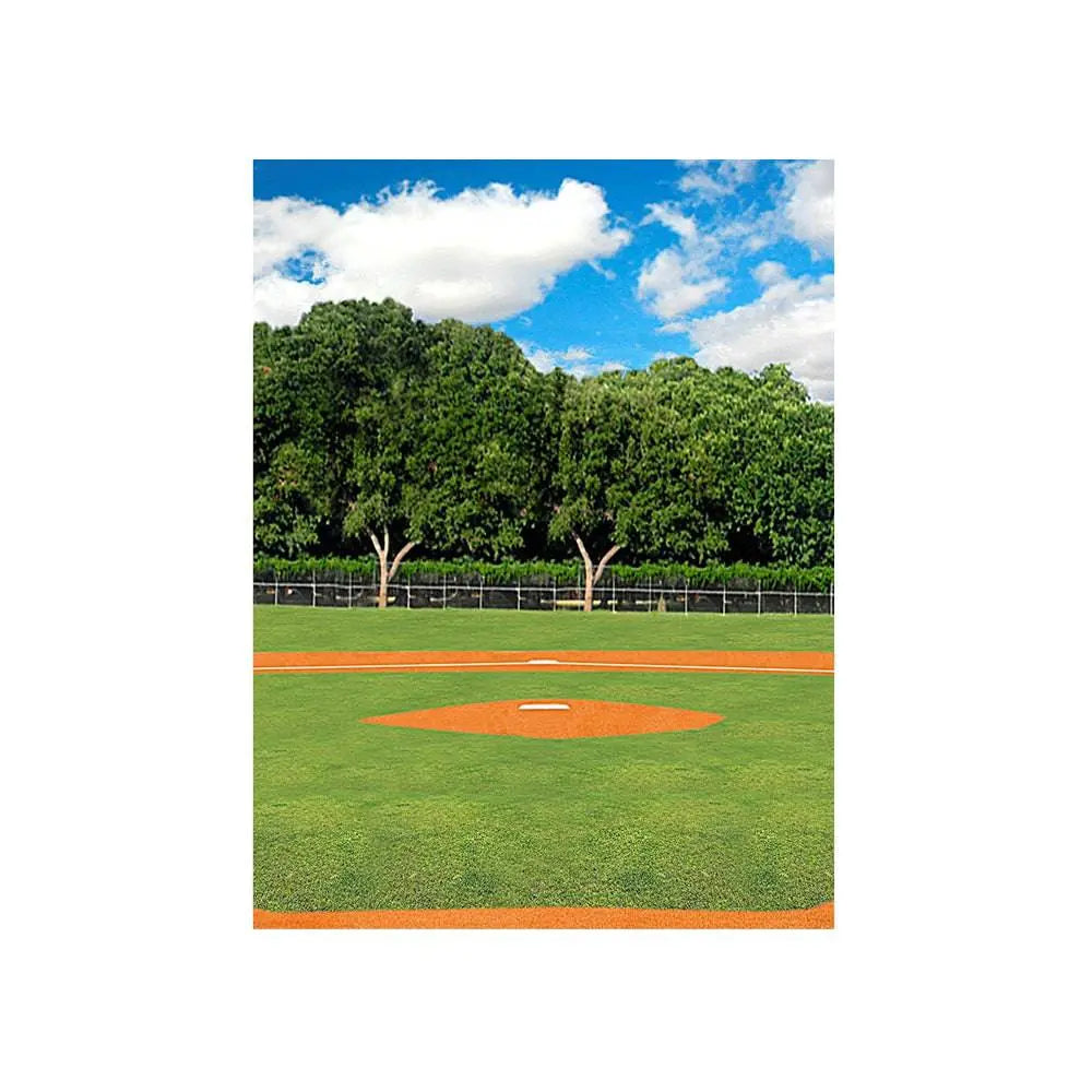 Home Plate Baseball Daytime Photo Backdrop - Basic 4.4 x 5