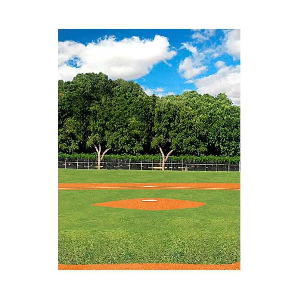 Home Plate Baseball Daytime Photo Backdrop - Basic 5.5 x 6.5