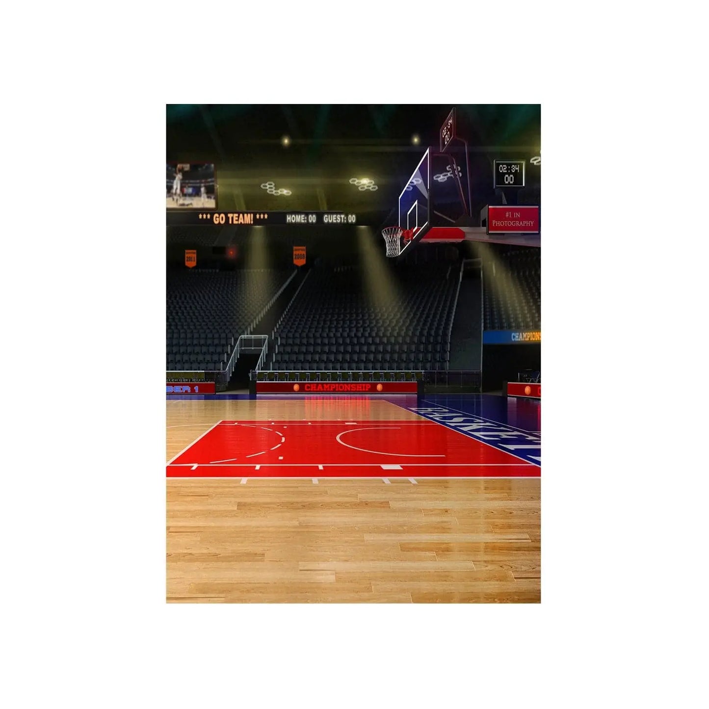 NBA Basketball Court Backdrop - Basic 4.4 x 5