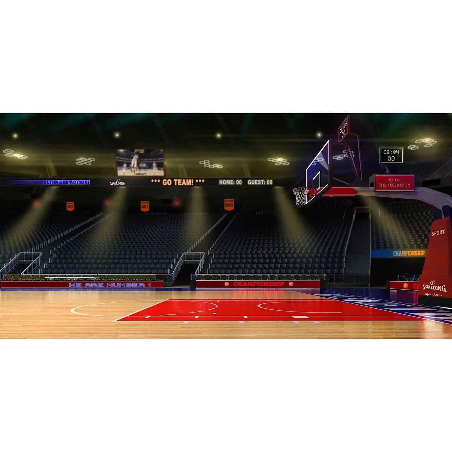 NBA Basketball Court Backdrop - Pro 16 x 9