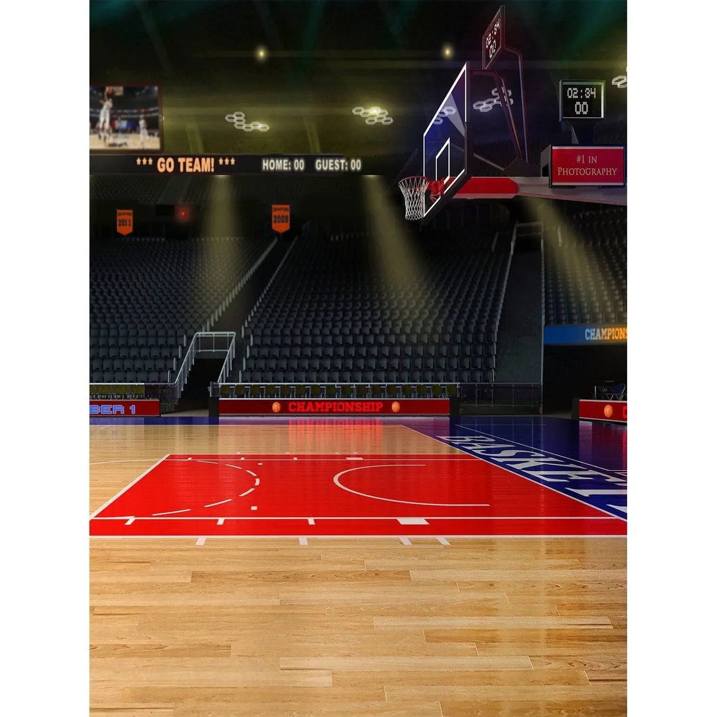 NBA Basketball Court Backdrop - Pro 8 x 10